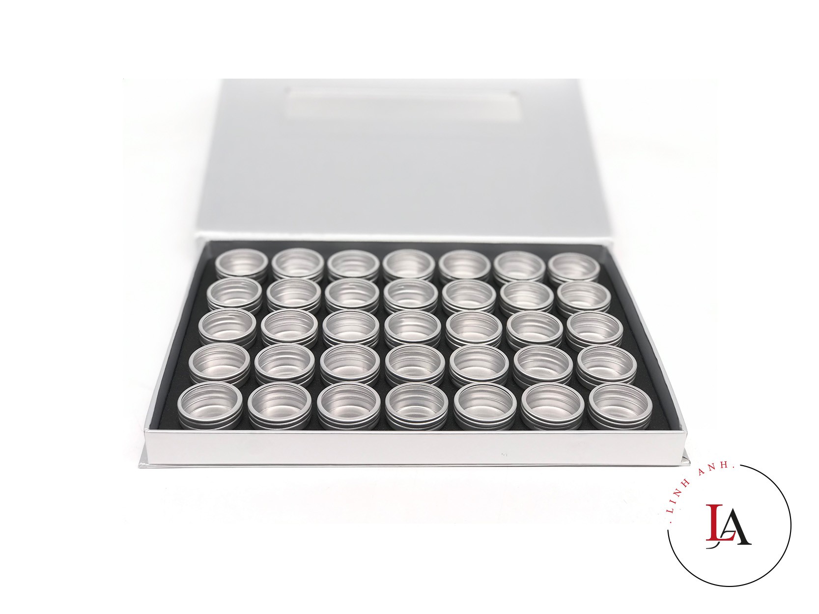 Hộp đựng đồ nail 35 hũ tròn inox